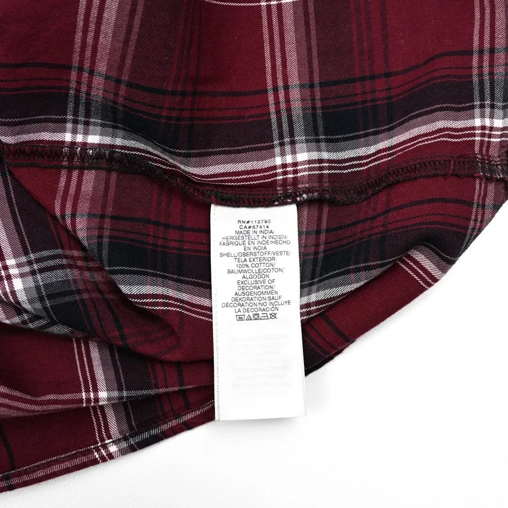 True Religion Shirt Mens Small Plaid L/S Pearl Snap Rancher Work Embroidered‎
